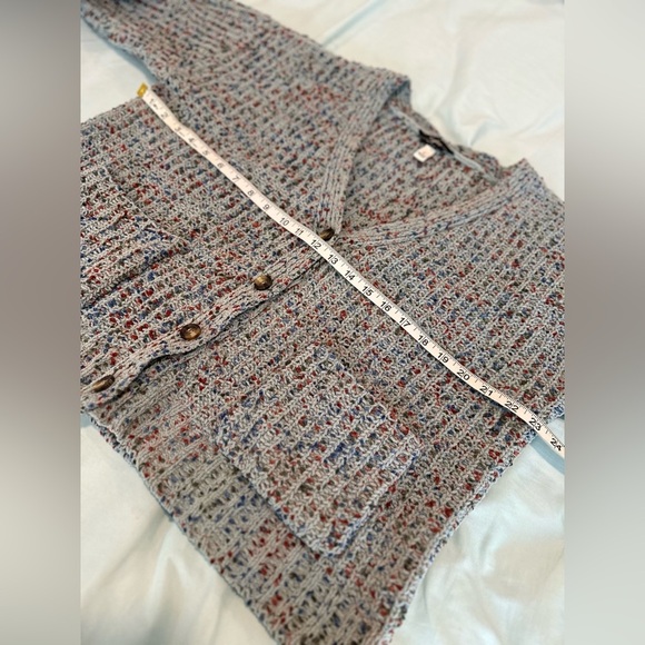 NWOT Women’s Sz:S Blue/ Gray Speckled Super Soft Button Cardigan. Double Pockets - Picture 3 of 13